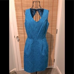Turquoise Dress with Textured Fabric, Size 6